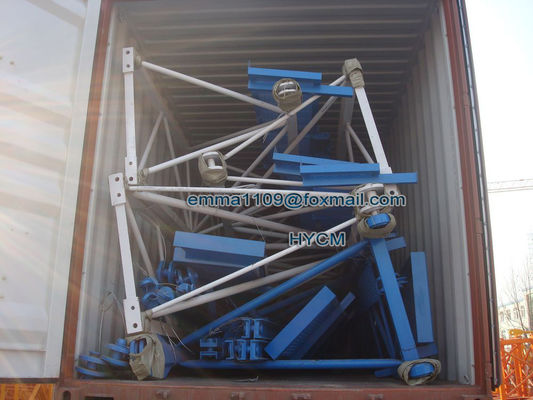 शीर्ष फ्लैट टावर क्रेन QTP5010 50M बूम लंबी 5TONS विनिर्देशों