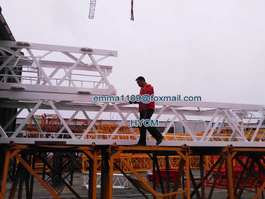 D63-2520 25M जिब बूम लुफिंग टॉवर क्रेन 1.2*3 मीटर मस्त सेक्शन 6t
